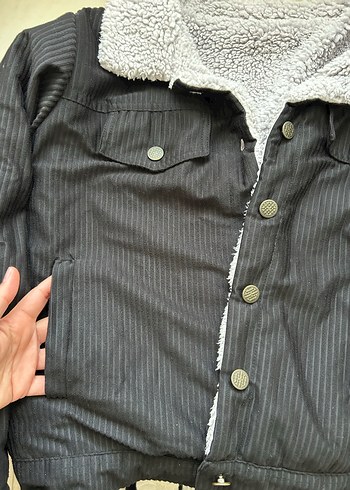 Siyah Kürklü Kadın Midi Kaban - Görsel 4