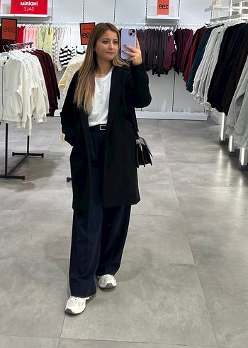 Bigdart Siyah Kaşe Kaban - Görsel 2