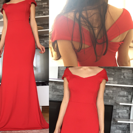 Uzun balık kırmızı elbise 