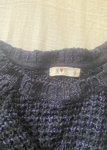 Kadın Mavi Örgü Basic Triko Kazak - Görsel 2