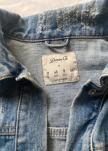 Düğmeli Mavi Kadın Denim Ceket - Görsel 2