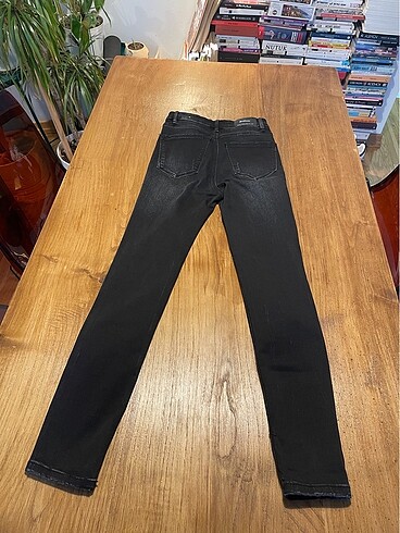 Yuksek bel siyah kot pantolon