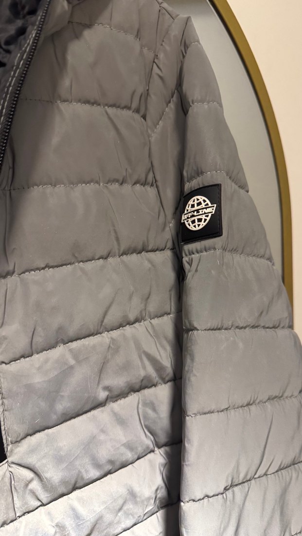 Gri Kapüşonlu Erkek Günlük Mont - Görsel 4