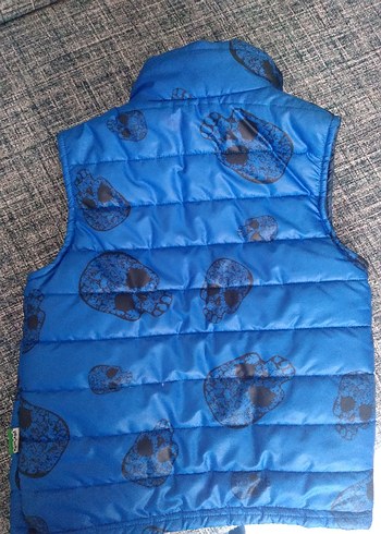 Erkek Çocuk Mavi Baskılı Fermuarlı Yelek - Görsel 2