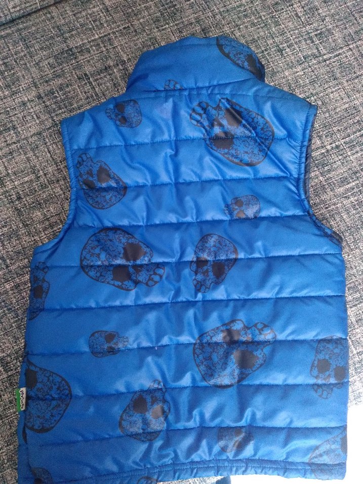 Erkek Çocuk Mavi Baskılı Fermuarlı Yelek - Görsel 2