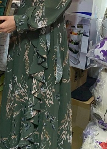 Kadın Haki Desenli tüllü elbise - Görsel 3