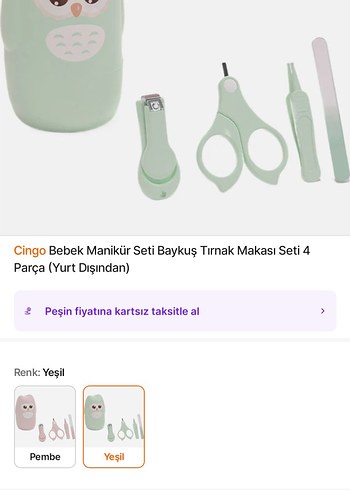 Turkuaz Baykuş Tasarımlı Çocuk manikür seti - Görsel 3