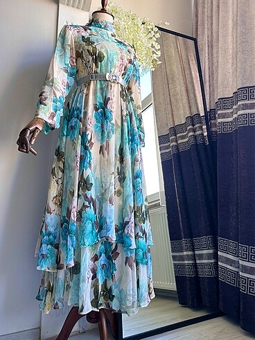 Zara İki katlı şifon elbise