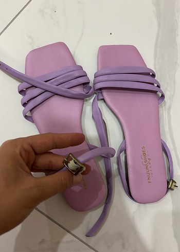 Diğer Mor Bantlı Stiletto Topuklu Kadın Sandalet