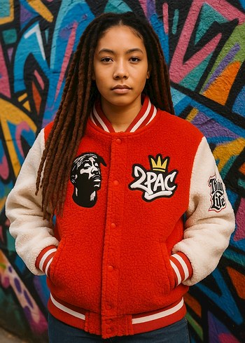 Renkli Baskılı Erkek Puf Detaylı Polar Mont - Görsel 6