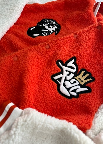 Renkli Baskılı Erkek Puf Detaylı Polar Mont - Görsel 5