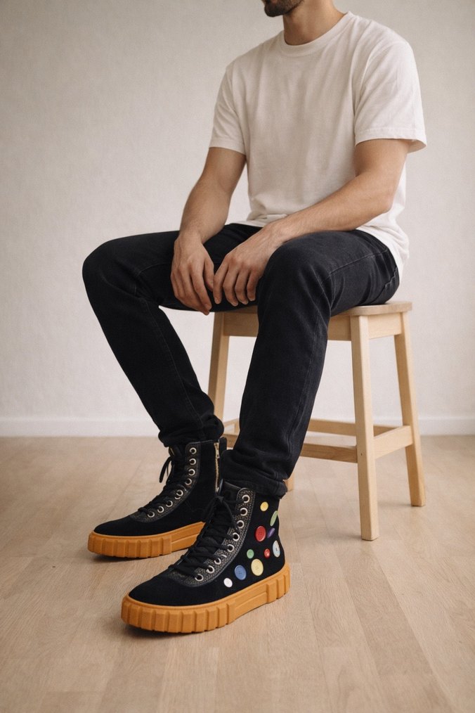 Erkek Düğme Detaylı Outdoor Ayakkabı - Görsel 3