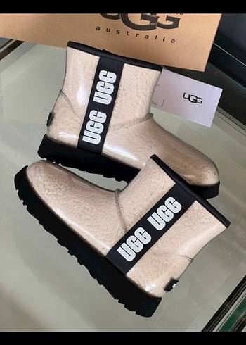 UGG-Bej Yılan Desenli Tüylü Kadın Botu - Görsel 3