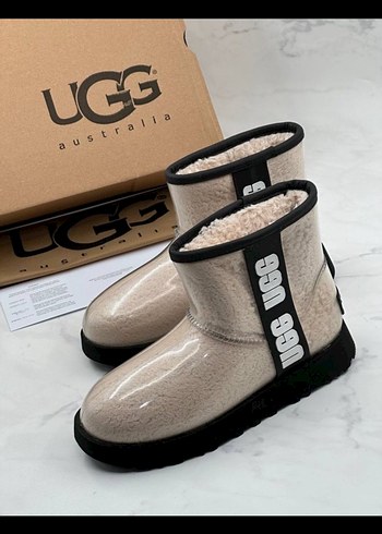 UGG-Bej Yılan Desenli Tüylü Kadın Botu - Görsel 2
