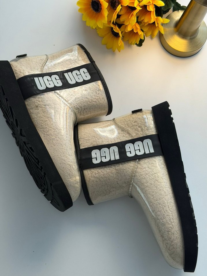 UGG-Bej Yılan Desenli Tüylü Kadın Botu - Görsel 5