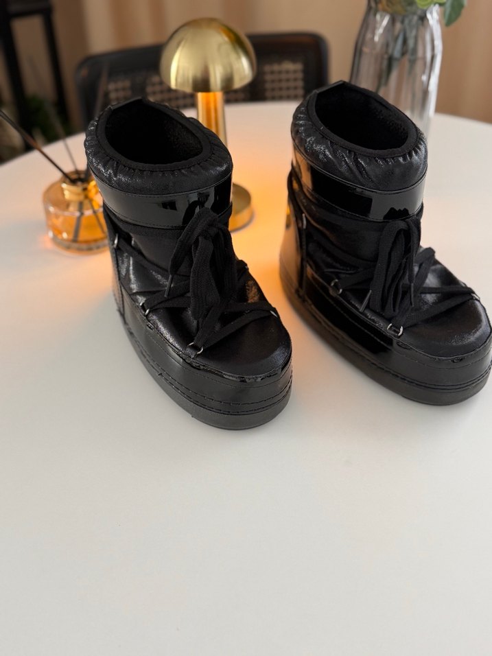 Siyah Kürklü Platform Topuklu Kadın Bot - Görsel 5