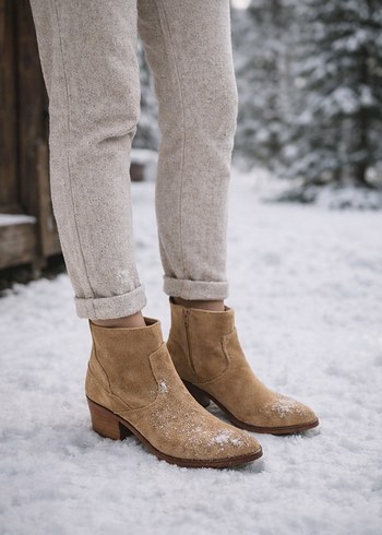 Bej Süet Kadın Topuklu Bot - Görsel 8