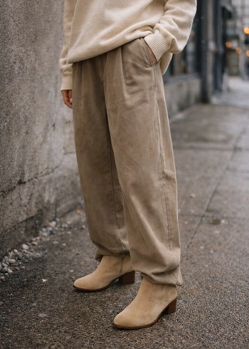 Bej Süet Kadın Topuklu Bot - Görsel 5