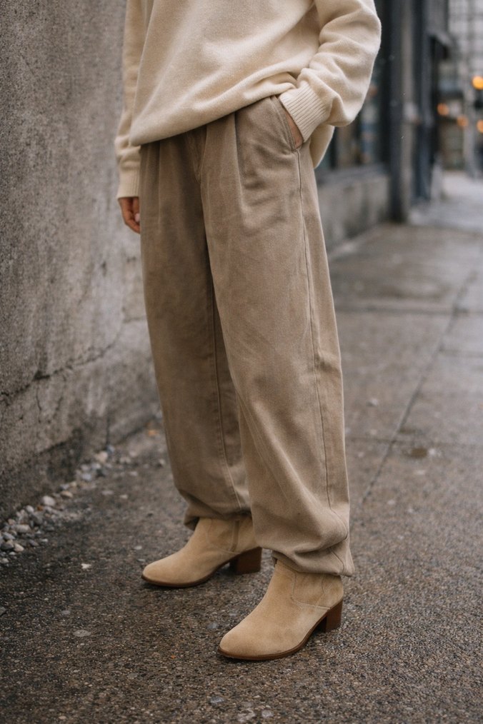 Bej Süet Kadın Topuklu Bot - Görsel 5