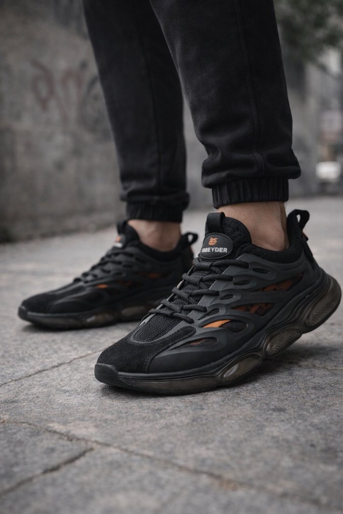 Greyder Siyah Desenli Erkek Spor Ayakkabı - Görsel 4