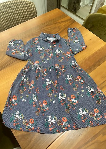 Koton Kids Koton Çiçek Desenli Uzun Kollu Kız Elbise