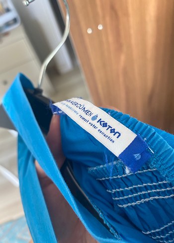 Koton Mavi Bohem Uzun Askılı Elbise