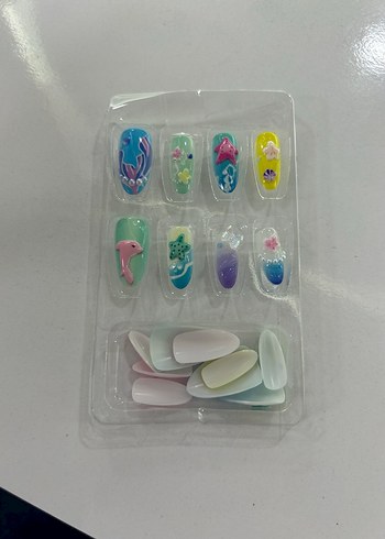 Pastel Renkli Deniz Temalı Takma Tirnak - Görsel 2