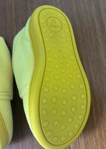 Kız Çocuk Sarı Polar Ev Terliği Velcro - Görsel 3