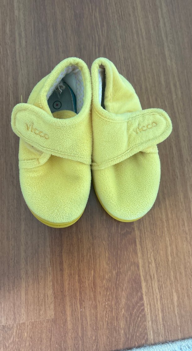 Kız Çocuk Sarı Polar Ev Terliği Velcro - Görsel 2