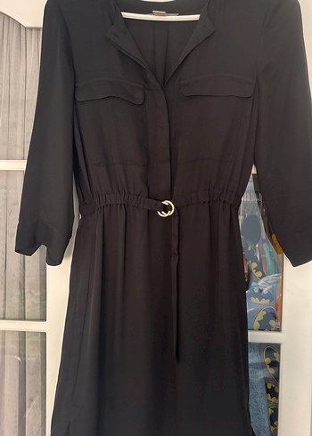 Siyah Kuşaklı Uzun Kadın Elbise - Görsel 2