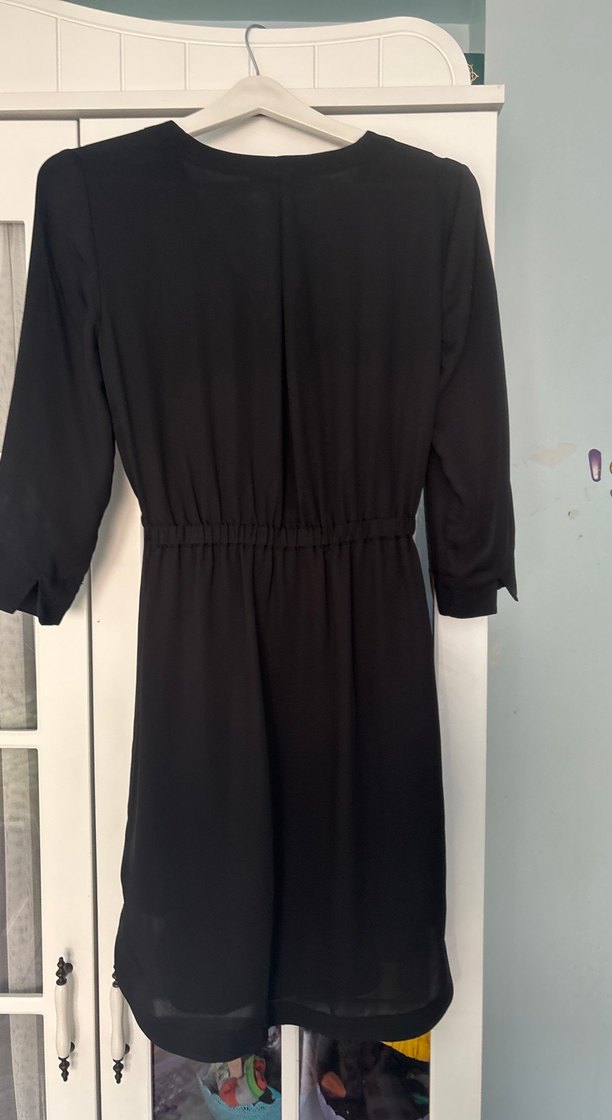 Siyah Kuşaklı Uzun Kadın Elbise - Görsel 4