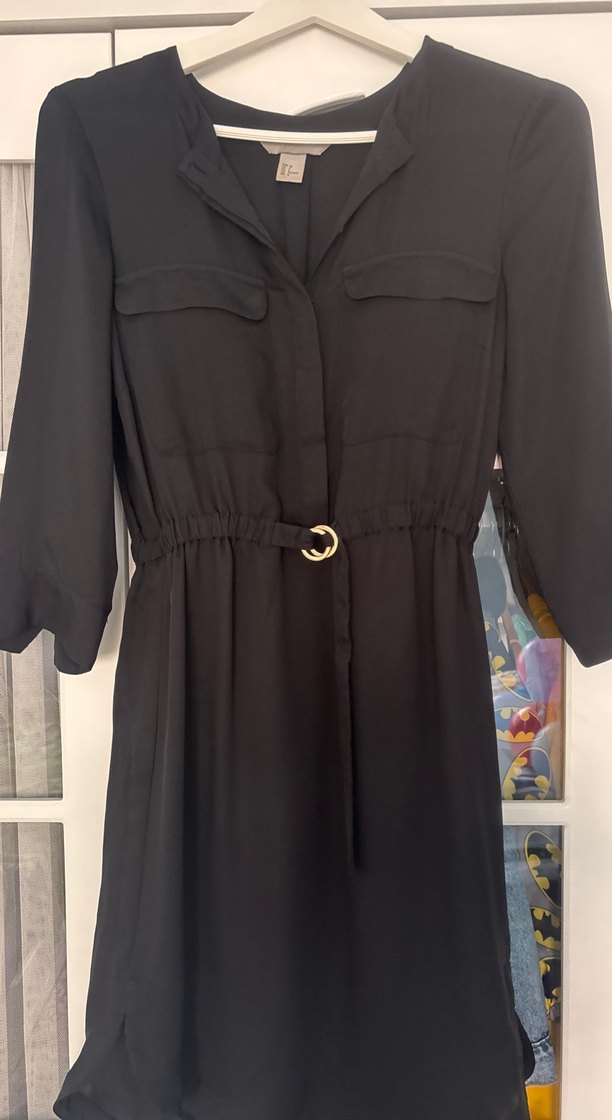 Siyah Kuşaklı Uzun Kadın Elbise - Görsel 3