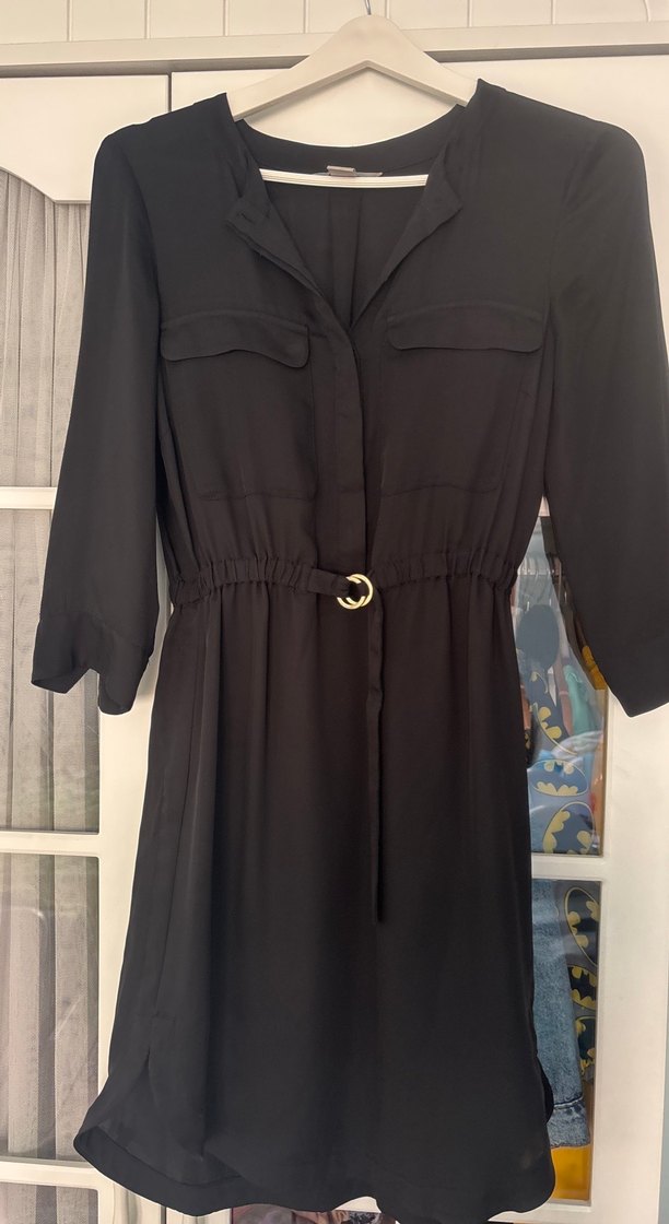 Siyah Kuşaklı Uzun Kadın Elbise - Görsel 2