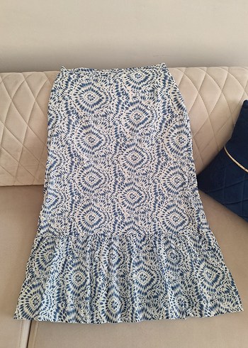 Bohem Tarzı Uzun Pilili Batik Desenli Etek