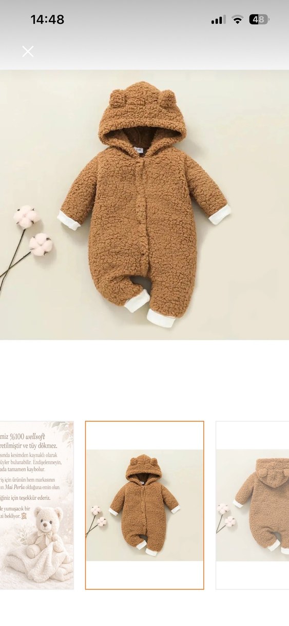 Kahverengi Bebek Peluş Tulumu - Görsel 4