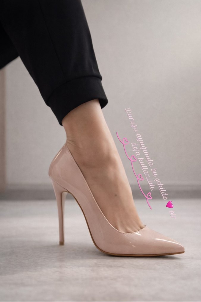 Pembe Modern Stiletto Topuklu Kadın Ayakkabı - Görsel 2