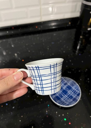 English Home 2 Kişilik Mavi Kahve Fincan Takımı - Görsel 3