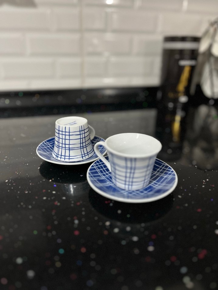 English Home 2 Kişilik Mavi Kahve Fincan Takımı - Görsel 2