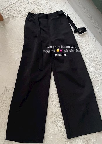 Siyah Midi Kadın Kumaş Pantolon - Görsel 2