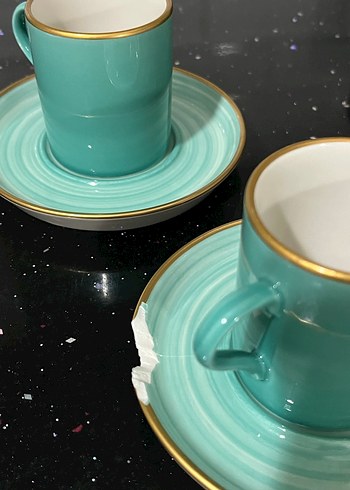 2 Kişilik Turkuaz Kahve Fincan Takımı - Görsel 3
