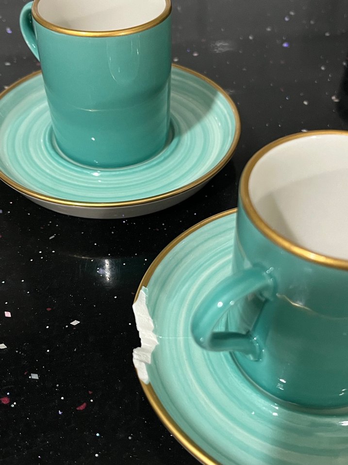 2 Kişilik Turkuaz Kahve Fincan Takımı - Görsel 3