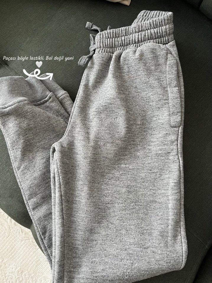 Gri Kadın Yünlü Eşofman Altı - Görsel 2