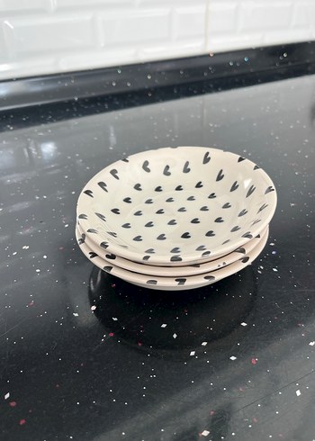 Beyaz Desenli 3'lü Çerezlik Tabak Seti - Görsel 2