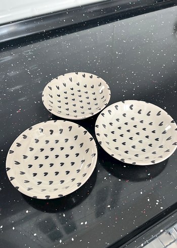 Beyaz Desenli 3'lü Çerezlik Tabak Seti - Görsel 4