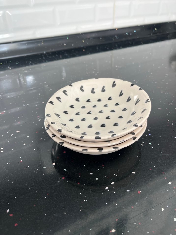 Beyaz Desenli 3'lü Çerezlik Tabak Seti - Görsel 2