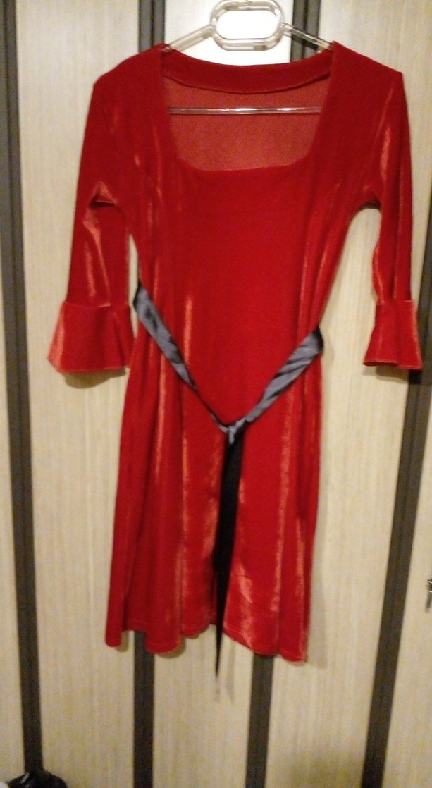 Kırmızı Gotik Midi Kadın Elbise - Görsel 2