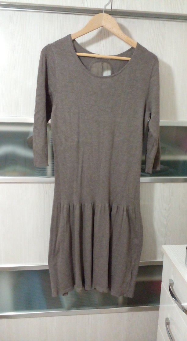 BejUzun Kollu Triko Elbise - Görsel 2