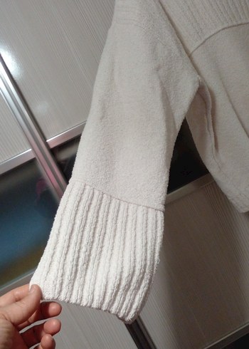 Beyaz Örgü Kadın Kazak - Görsel 2