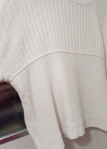 Beyaz Örgü Kadın Kazak - Görsel 3