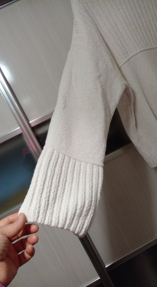 Beyaz Örgü Kadın Kazak - Görsel 2